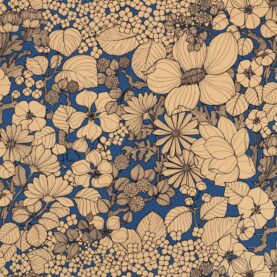 Toile de coton Suzie édition Thevenon Paris - Pêche fond bleu azur