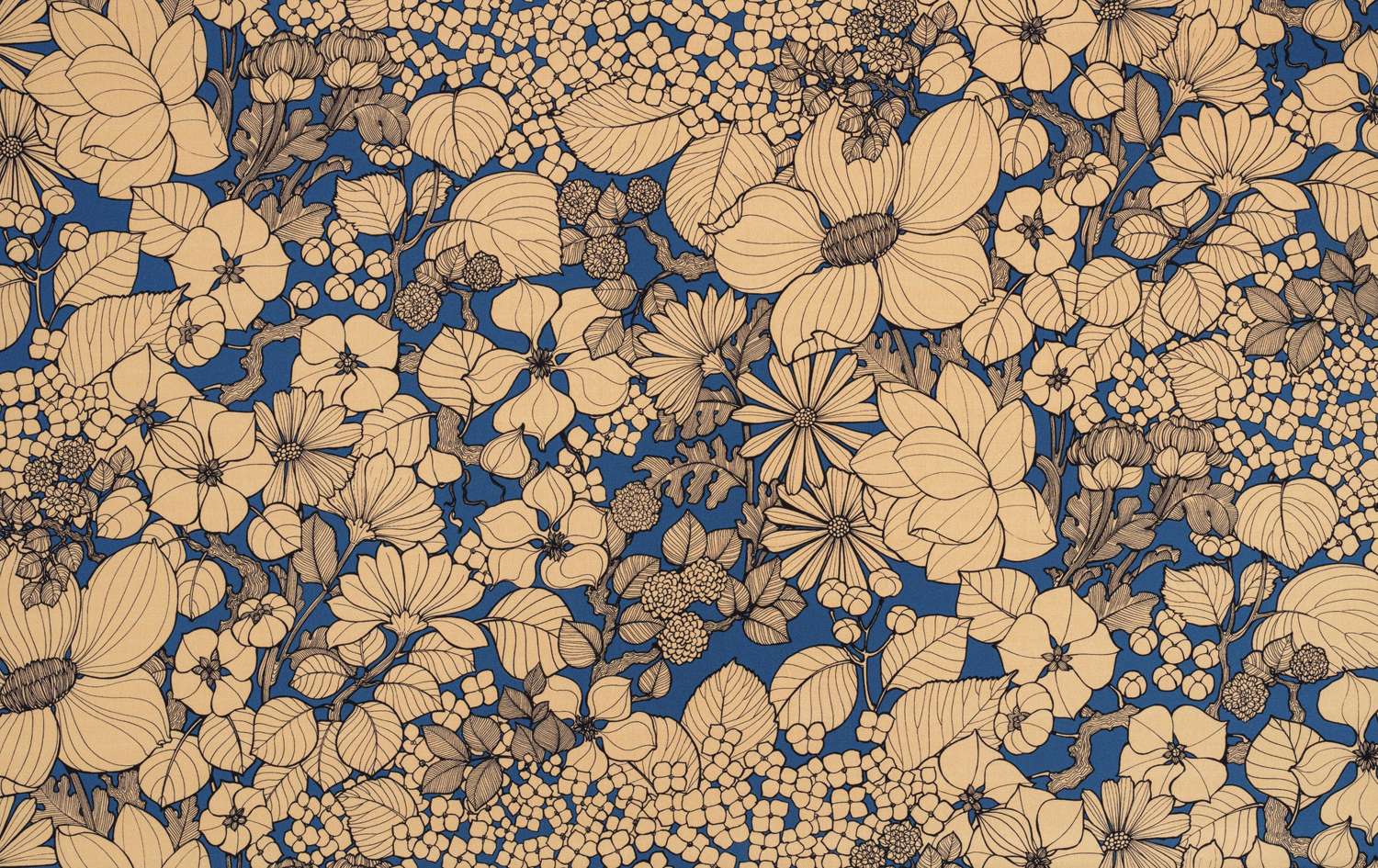 Toile de coton Suzie édition Thevenon Paris - Pêche fond bleu azur Toile de coton Suzie édition Thevenon Paris - Pêche fond bleu azur