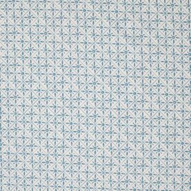 Toile de coton Tik Tak édition Thevenon Paris - Prusse ivoire