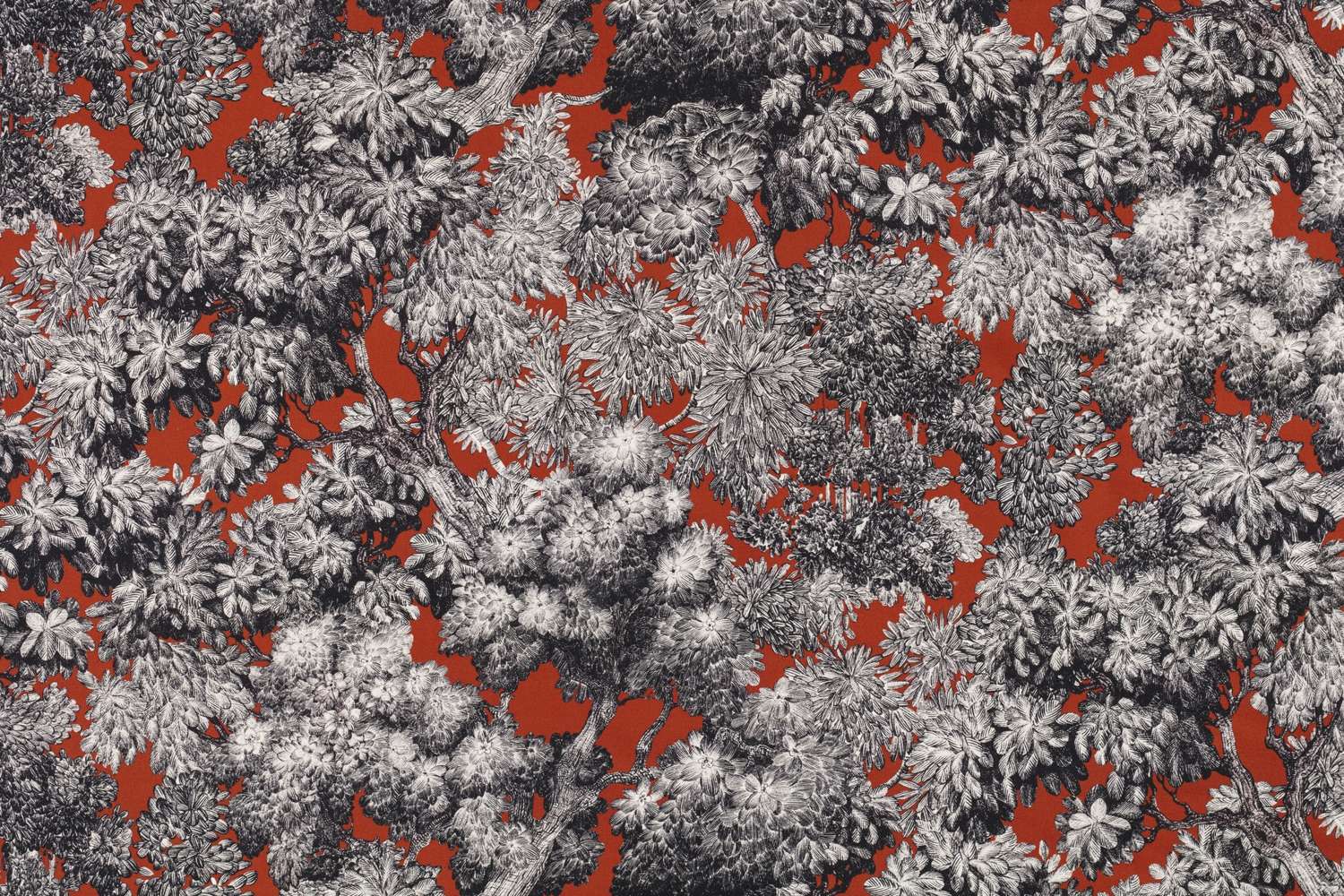 Toile de coton Tree for Two édition Thevenon Paris - Noir fond sienne Toile de coton Tree for Two édition Thevenon Paris - Noir fond sienne