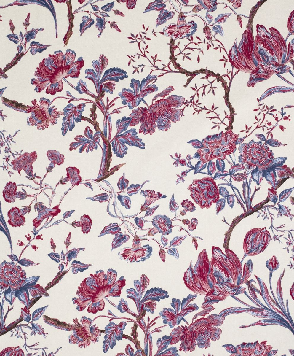 Toile de coton Valençay édition Thevenon Paris - Rouge bleu Toile de coton Valençay édition Thevenon Paris - Rouge bleu