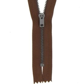Fermeture à glissière spéciale jean métal – Marron