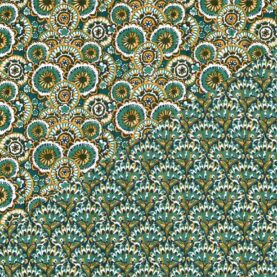 Tissu boutis matelassé réversible Gaudi – Bleu pétrole