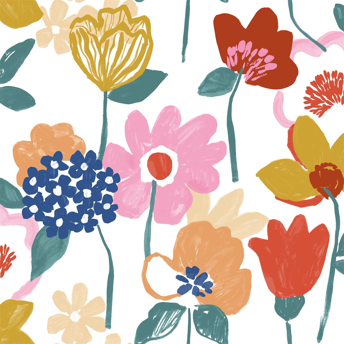 Tissu coton cretonne Fleurette – Multicolore Tissu coton cretonne Fleurette – Multicolore