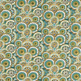 Tissu coton imprimé Gaudi – Bleu pétrole