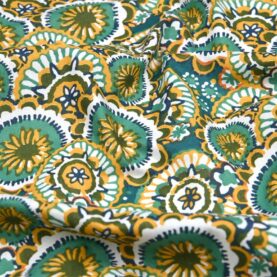 Tissu coton imprimé Gaudi – Bleu pétrole