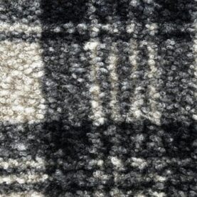 Tissu curly bouclette à carreaux - Noir et écru