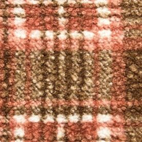 Tissu curly bouclette à carreaux - Terracotta et marron