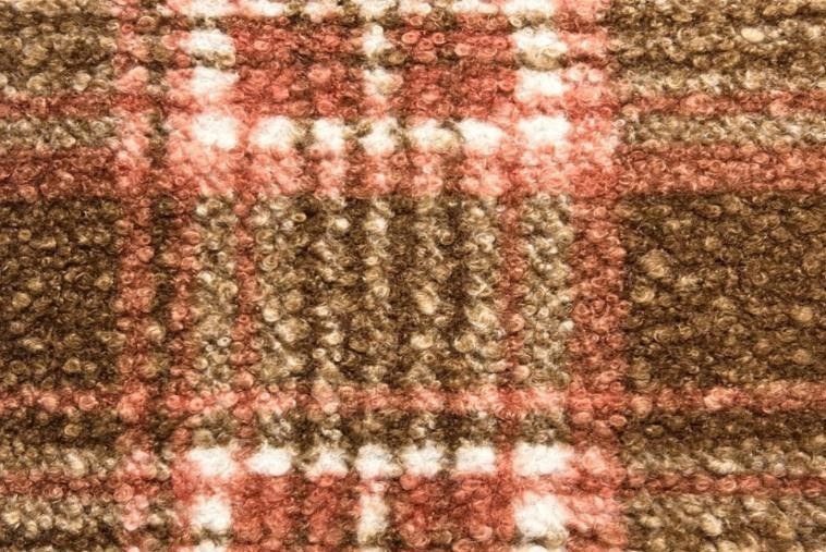 Tissu curly bouclette à carreaux - Terracotta et marron Tissu curly bouclette à carreaux - Terracotta et marron