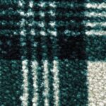 Tissu curly bouclette à carreaux - Vert et écru