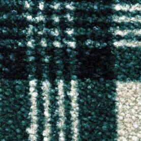 Tissu curly bouclette à carreaux - Vert et écru