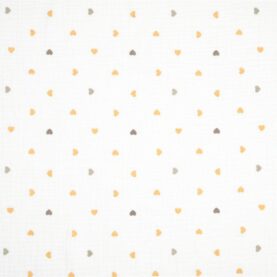 Tissu double gaze imprimée Gina – Naturel