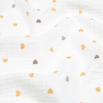 Tissu double gaze imprimée Gina – Naturel