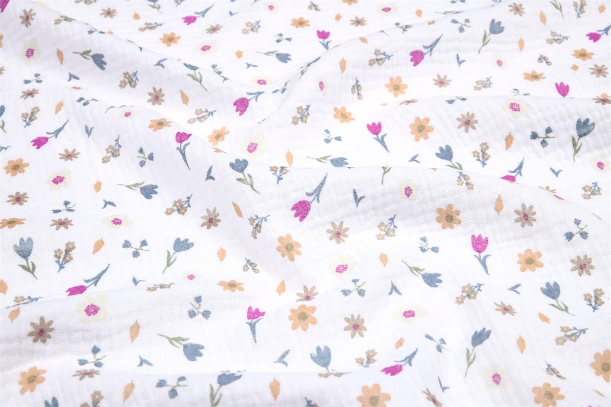 Tissu double gaze imprimée Marta – Multicolore Tissu double gaze imprimée Marta – Multicolore