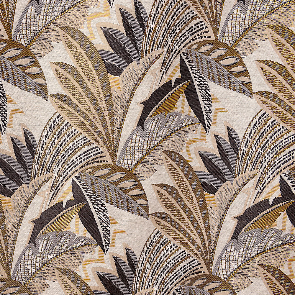 Tissu Eden - Jaune mordoré et noir Tissu Eden - Jaune mordoré et noir