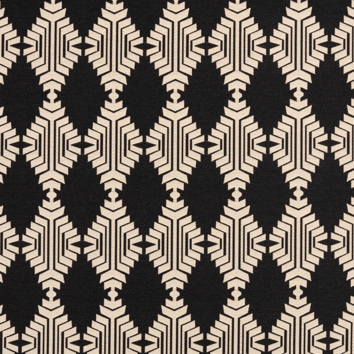 Tissu extérieur jacquard "Indra" édition Thevenon Paris - Noir et beige OEKO-TEX Tissu extérieur jacquard "Indra" édition Thevenon Paris - Noir et beige OEKO-TEX