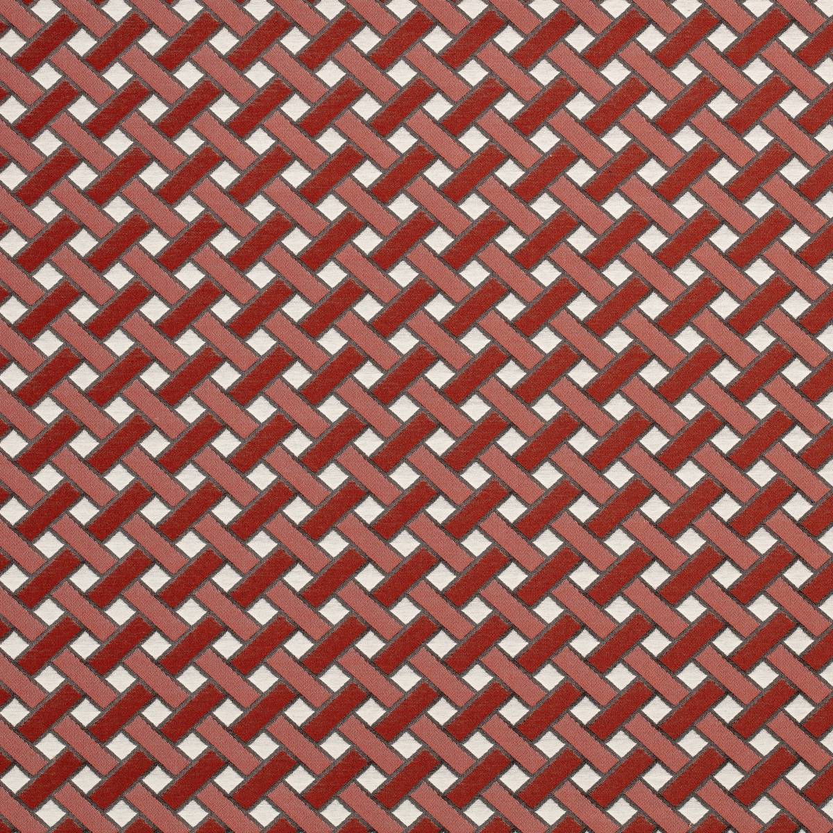 Tissu extérieur jacquard "Kaplo" édition Thevenon Paris - Brique OEKO-TEX Tissu extérieur jacquard "Kaplo" édition Thevenon Paris - Brique OEKO-TEX