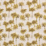 Tissu extérieur jacquard "Oasis" édition Thevenon Paris - Jaune fond écru OEKO-TEX