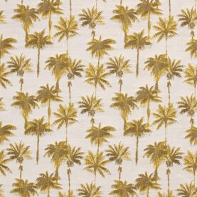 Tissu extérieur jacquard "Oasis" édition Thevenon Paris - Jaune fond écru OEKO-TEX