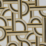 Tissu Grand Prix - Beige, noir et or