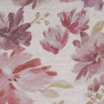 Tissu imprimé Aquarelle - Écru, rose et vert