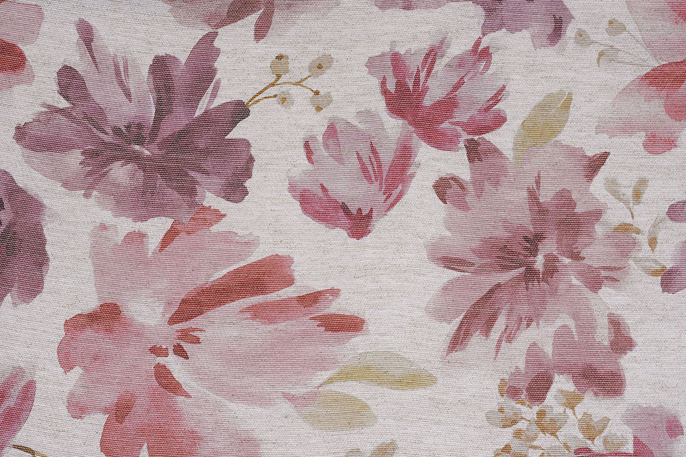 Tissu imprimé Aquarelle - Écru, rose et vert Tissu imprimé Aquarelle - Écru, rose et vert