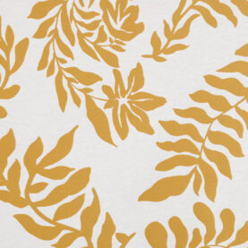 Tissu jacquard Amélie - Jaune sur fond blanc
