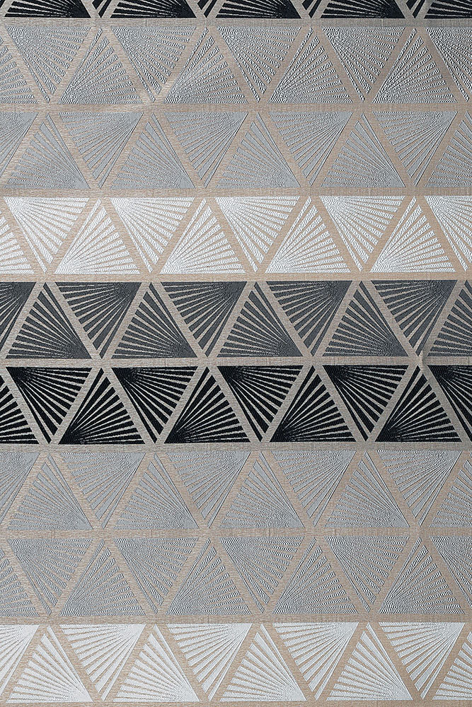 Tissu jacquard Gabin - Gris, noir, écru et taupe Tissu jacquard Gabin - Gris, noir, écru et taupe