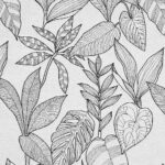 Tissu jacquard Kerala - Écru et noir
