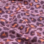Tissu jacquard léopard Malawi – Parme et orange