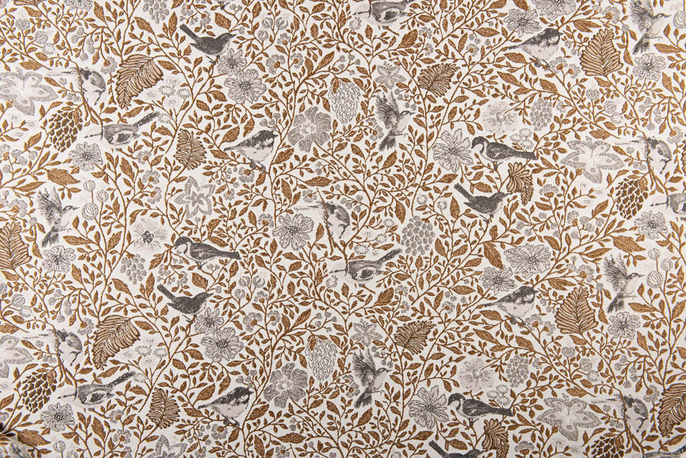 Tissu jacquard Mésange - Jaune Tissu jacquard Mésange - Jaune