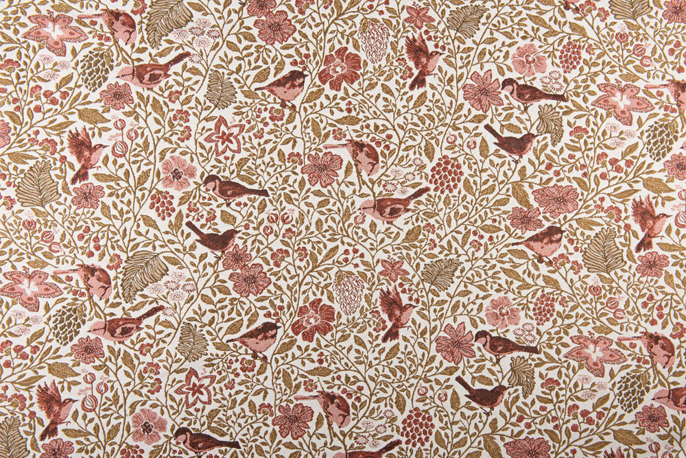 Tissu jacquard Mésange - Rose Tissu jacquard Mésange - Rose