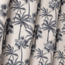 Tissu jacquard Palmier - Gris anthracite sur fond sable