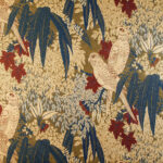 Tissu jacquard Perruche - Jaune, bleu et terracotta