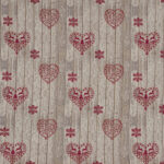 Tissu jacquard Refuge - Taupe et rouge