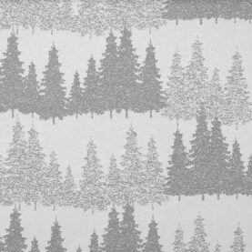 Tissu jacquard Sapins - Gris et blanc