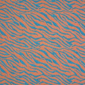 Tissu jacquard zèbre Tanzani – Orange et bleu