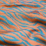 Tissu jacquard zèbre Tanzani – Orange et bleu