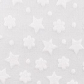 Tissu polaire bébé étoiles en relief - Blanc