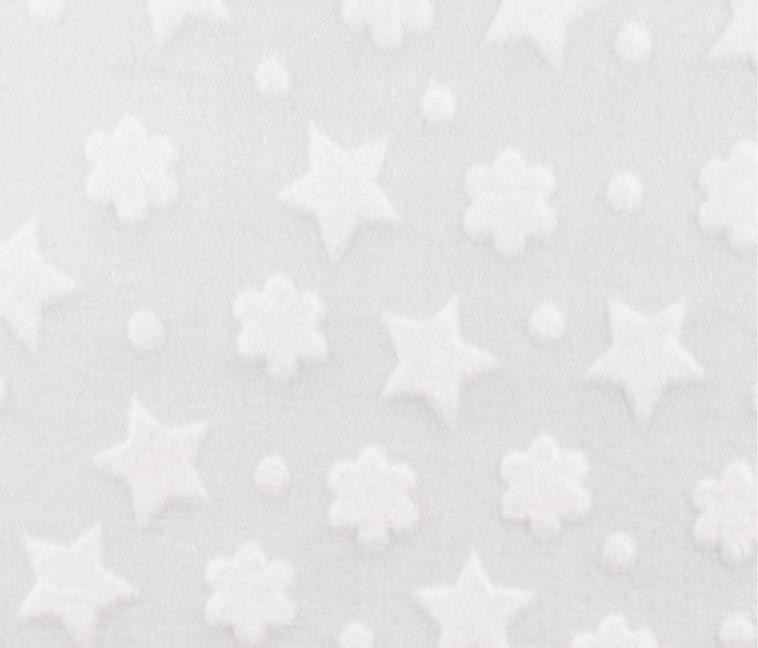 Tissu polaire bébé étoiles en relief - Blanc Tissu polaire bébé étoiles en relief - Blanc