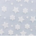 Tissu polaire bébé étoiles en relief - Bleu ciel