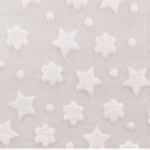 Tissu polaire bébé étoiles en relief - Écru