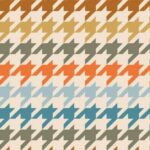 Tissu polaire imprimée pied-de-poule - Multicolore