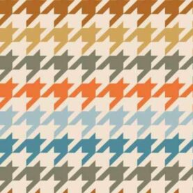 Tissu polaire imprimée pied-de-poule - Multicolore