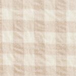 Tissu Seersucker Vichy coton - Beige, écru