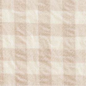 Tissu Seersucker Vichy coton - Beige, écru