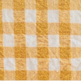 Tissu Seersucker Vichy coton - Moutarde, blanc