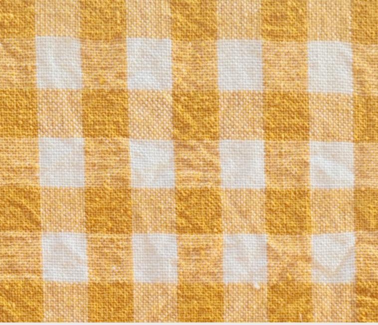 Tissu Seersucker Vichy coton - Moutarde, blanc Tissu Seersucker Vichy coton - Moutarde, blanc