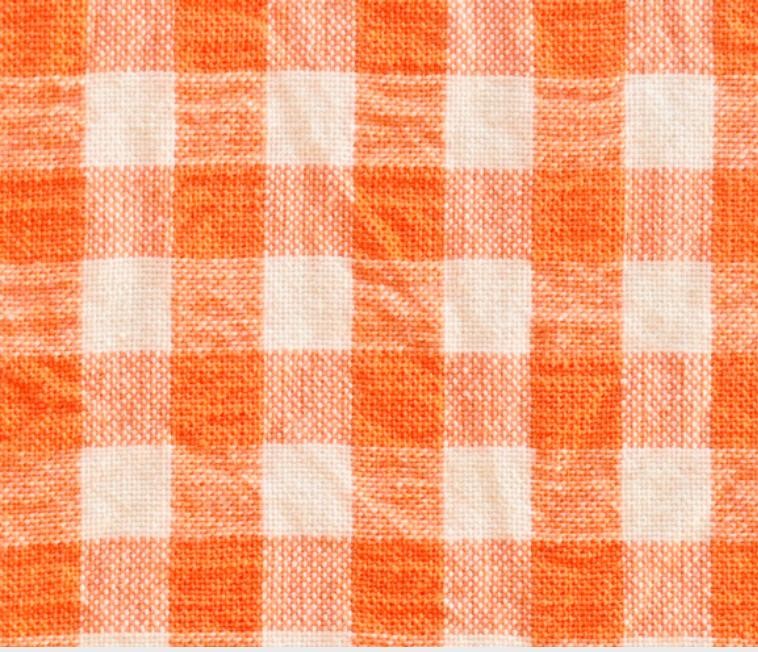 Tissu Seersucker Vichy coton - Orange, écru Tissu Seersucker Vichy coton - Orange, écru