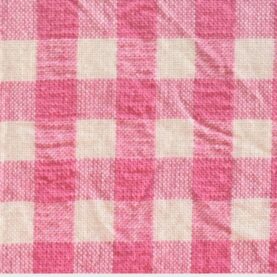 Tissu Seersucker Vichy coton - Rose, écru